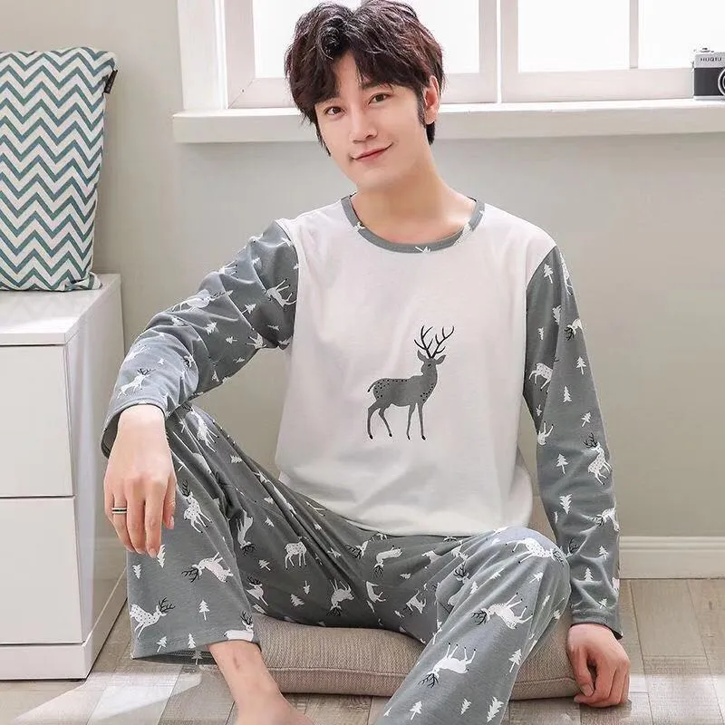 Pajamas Men Long Sleeve High-Quality Men Pajamas Casual