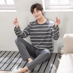 Pajamas Men Long Sleeve High-Quality Men Pajamas Casual