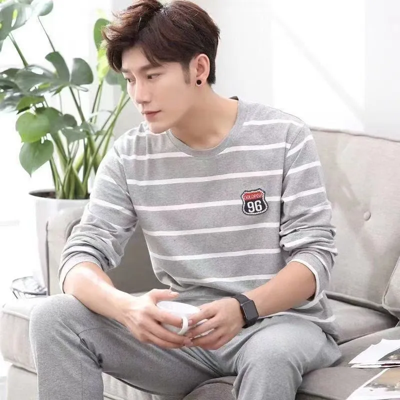 Pajamas Men Long Sleeve High-Quality Men Pajamas Casual