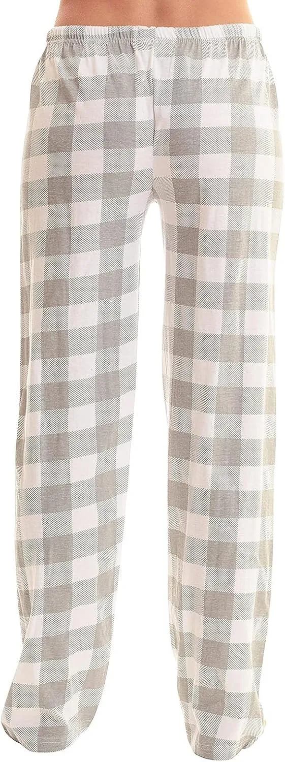 Pajamas Pants for Women 2024 Plaid Pants Soft Comfy Stretchy Drawstring Christmas Sleep Botton Pants