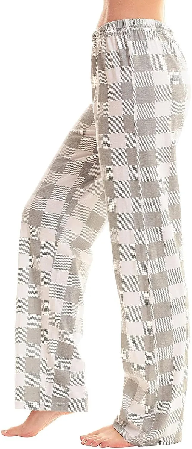 Pajamas Pants for Women 2024 Plaid Pants Soft Comfy Stretchy Drawstring Christmas Sleep Botton Pants