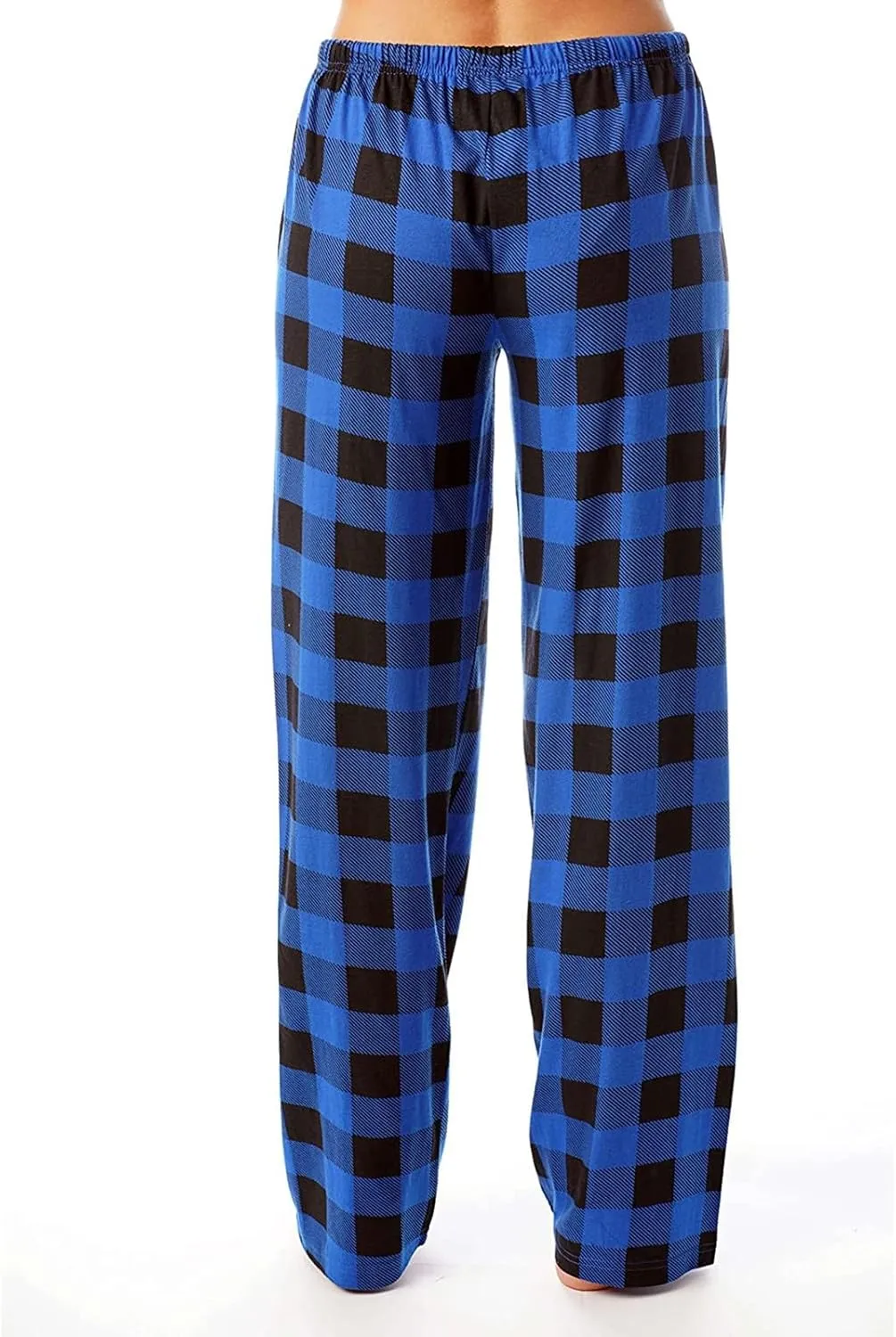 Pajamas Pants for Women Wide Leg Casual Comfy Loose Plaid Pants Stretchy Cute Sleep Bell Bottom Pajama Pants