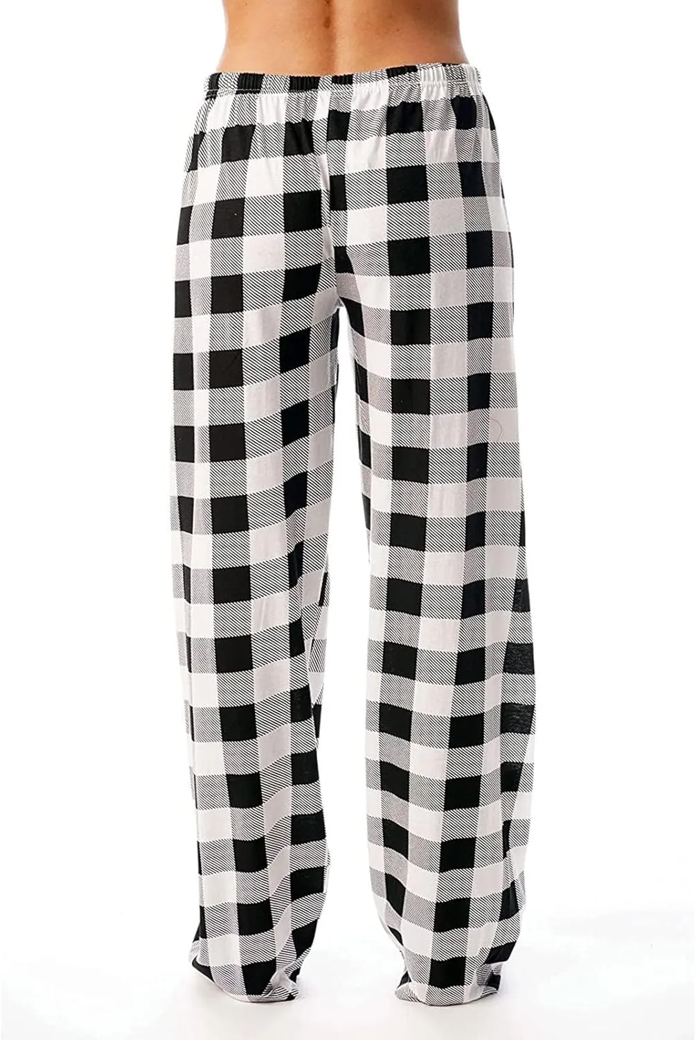 Pajamas Pants for Women Women's Buffalo Plaid Print Fuzzy Pajama Pants Casual Trendy Loungewear Sleep Pants