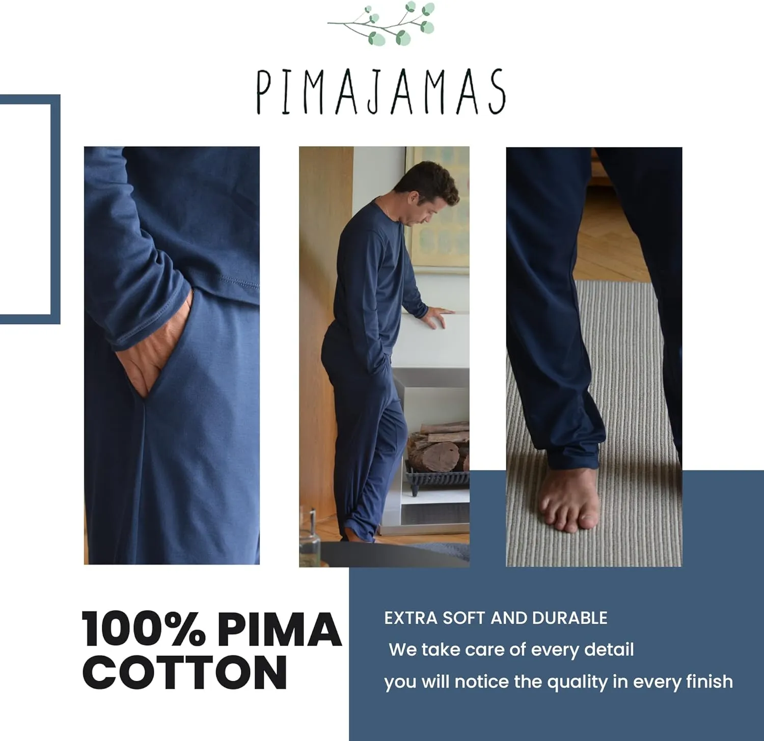Pajamas Pants Men - Set Peruvian Pima Cotton Lounge Set - Pajamas for Men