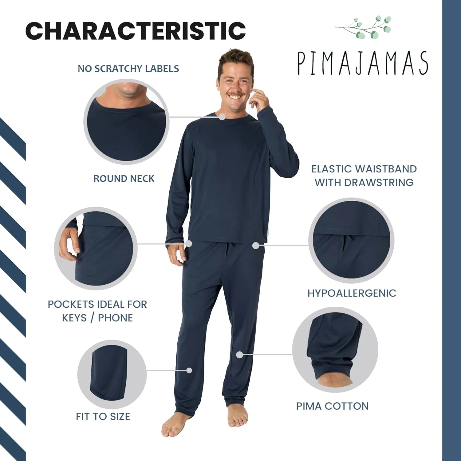 Pajamas Pants Men - Set Peruvian Pima Cotton Lounge Set - Pajamas for Men