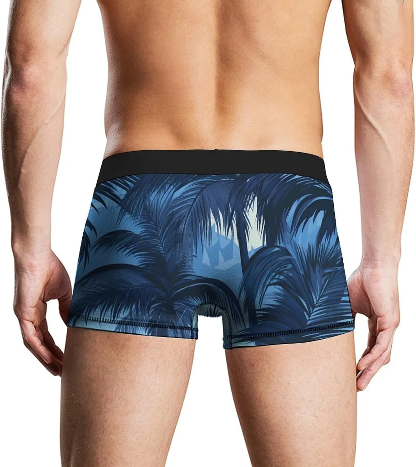 Palm Shadow Mens Boxer Brief Funny Underwear Trunks Breathable Soft Printed Shorts