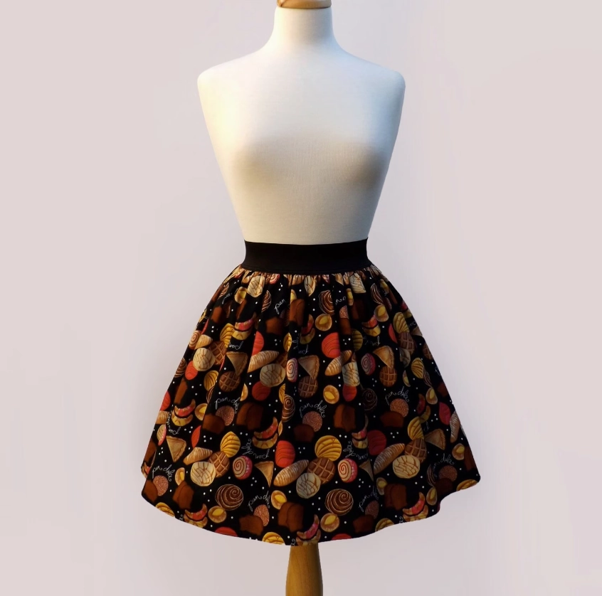 Stylish Finish Pan Dulce Elastic Skirt #S-AP715