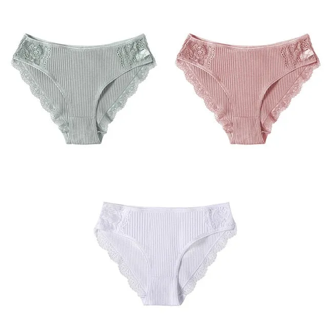 Panties Comfort 3PCS/Set Sexy Low-Rise Cotton Underwear Women's