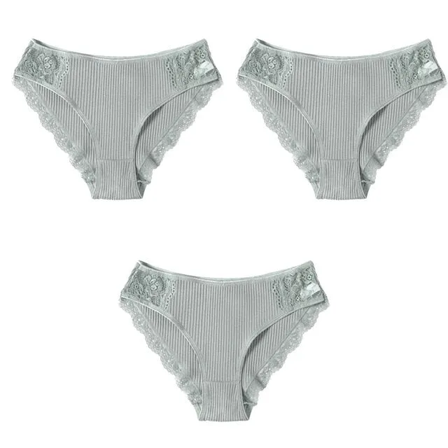 Panties Comfort 3PCS/Set Sexy Low-Rise Cotton Underwear Women's