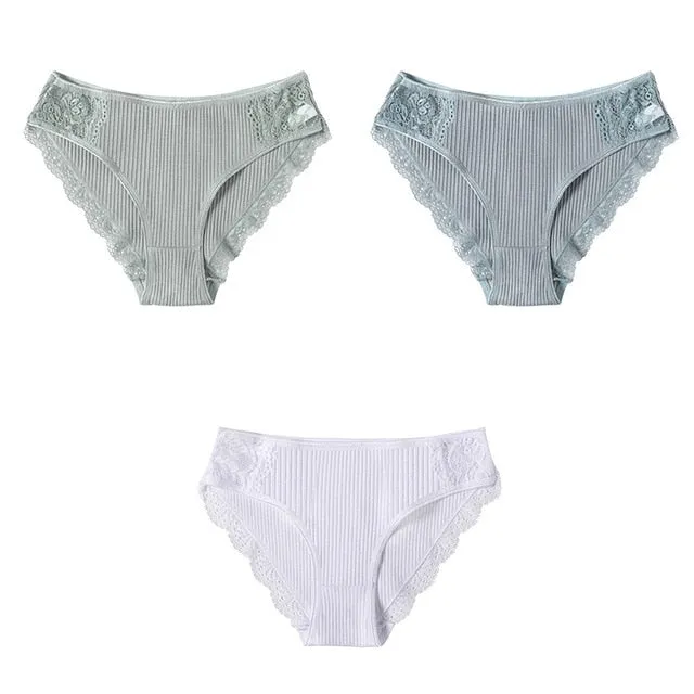Panties Comfort 3PCS/Set Sexy Low-Rise Cotton Underwear Women's