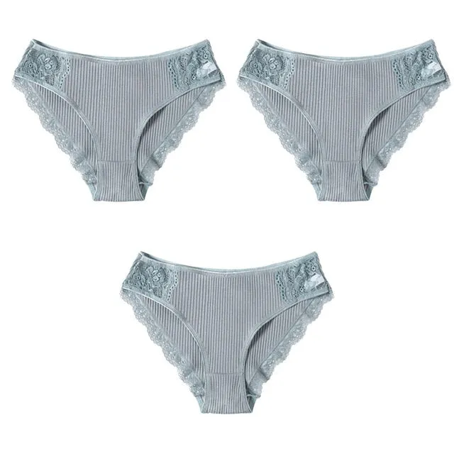 Panties Comfort 3PCS/Set Sexy Low-Rise Cotton Underwear Women's