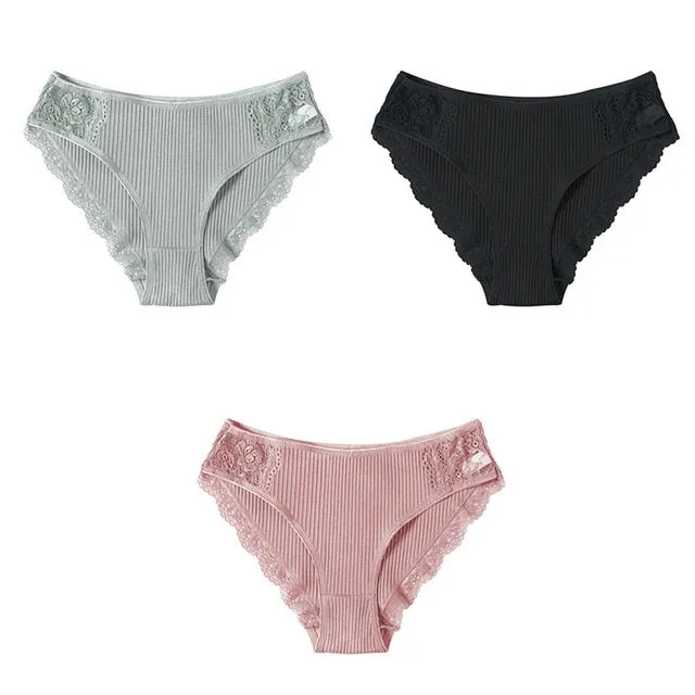 Panties Comfort 3PCS/Set Sexy Low-Rise Cotton Underwear Women's