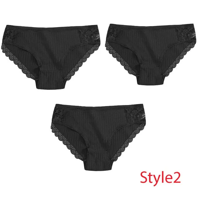 Panties Comfort 3PCS/Set Sexy Low-Rise Cotton Underwear Women's