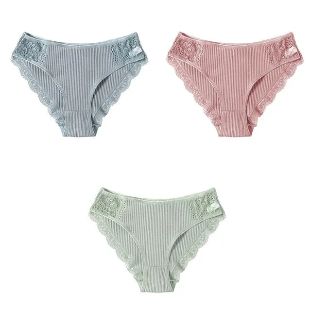 Panties Comfort 3PCS/Set Sexy Low-Rise Cotton Underwear Women's