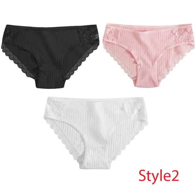 Panties Comfort 3PCS/Set Sexy Low-Rise Cotton Underwear Women's