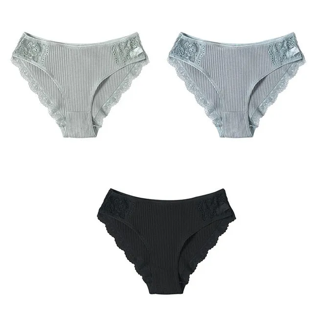 Panties Comfort 3PCS/Set Sexy Low-Rise Cotton Underwear Women's