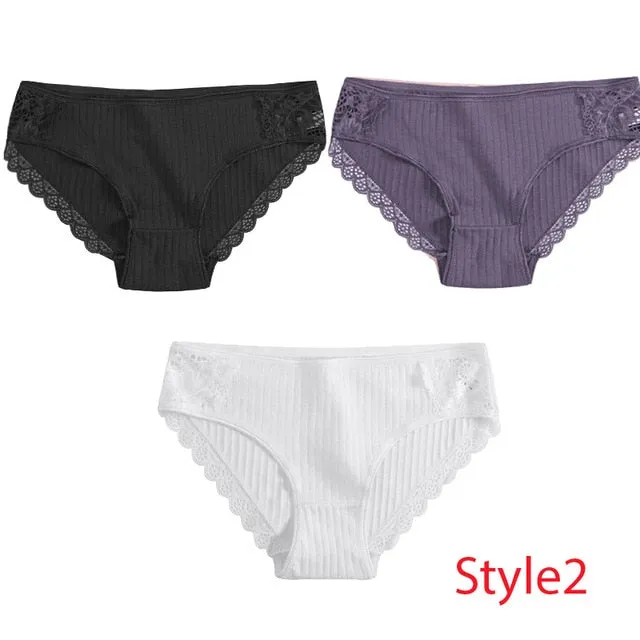 Panties Comfort 3PCS/Set Sexy Low-Rise Cotton Underwear Women's
