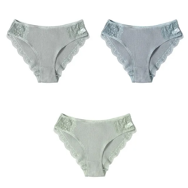 Panties Comfort 3PCS/Set Sexy Low-Rise Cotton Underwear Women's