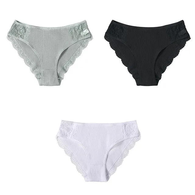 Panties Comfort 3PCS/Set Sexy Low-Rise Cotton Underwear Women's