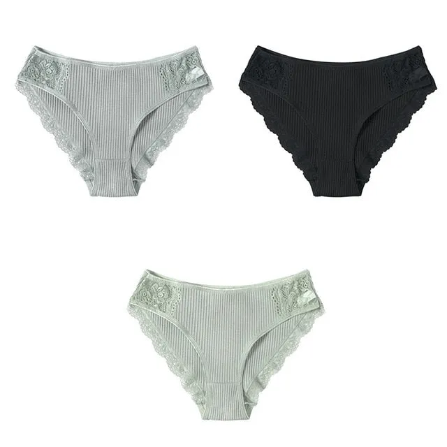 Panties Comfort 3PCS/Set Sexy Low-Rise Cotton Underwear Women's