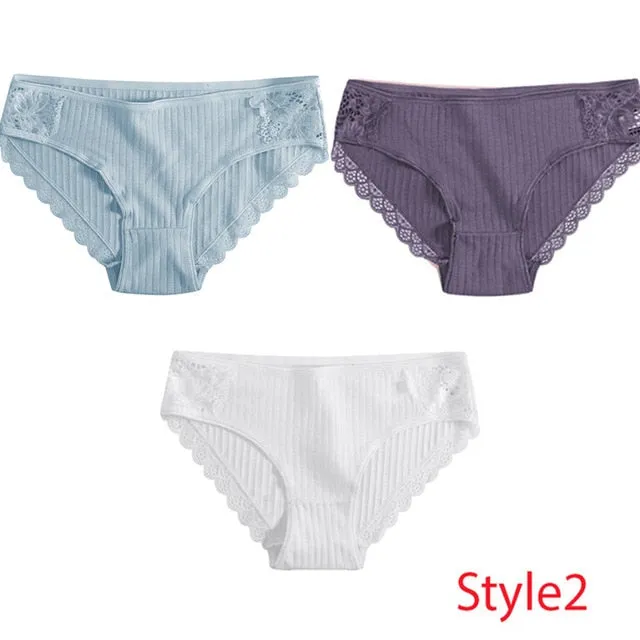 Panties Comfort 3PCS/Set Sexy Low-Rise Cotton Underwear Women's