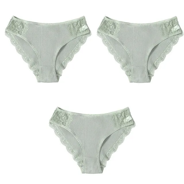 Panties Comfort 3PCS/Set Sexy Low-Rise Cotton Underwear Women's