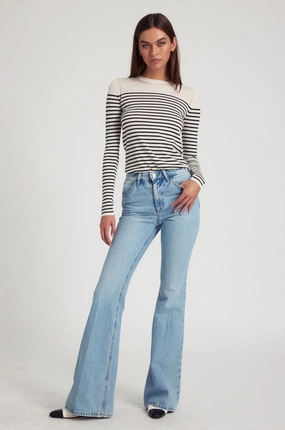 Paradis Bootcut Denim High Waist Hidden Zip Pockets