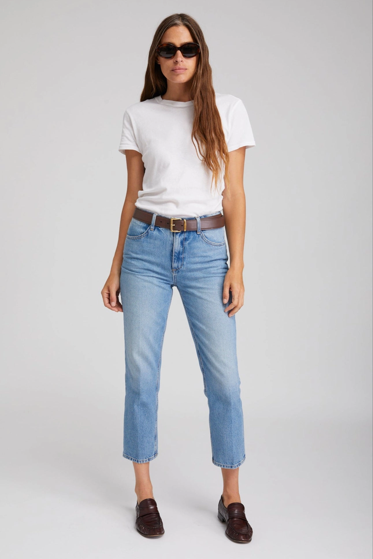 Quick Dry Feature Durable Overlock Stitch Paradis Crop Straight Leg Denim