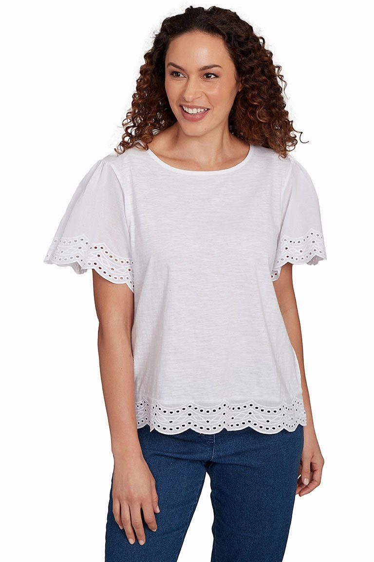 Paradise Cove Scalloped Tee Textured Weave