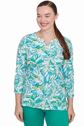 Paradise Cove Tossed Leaves Top UltraSoft Blend