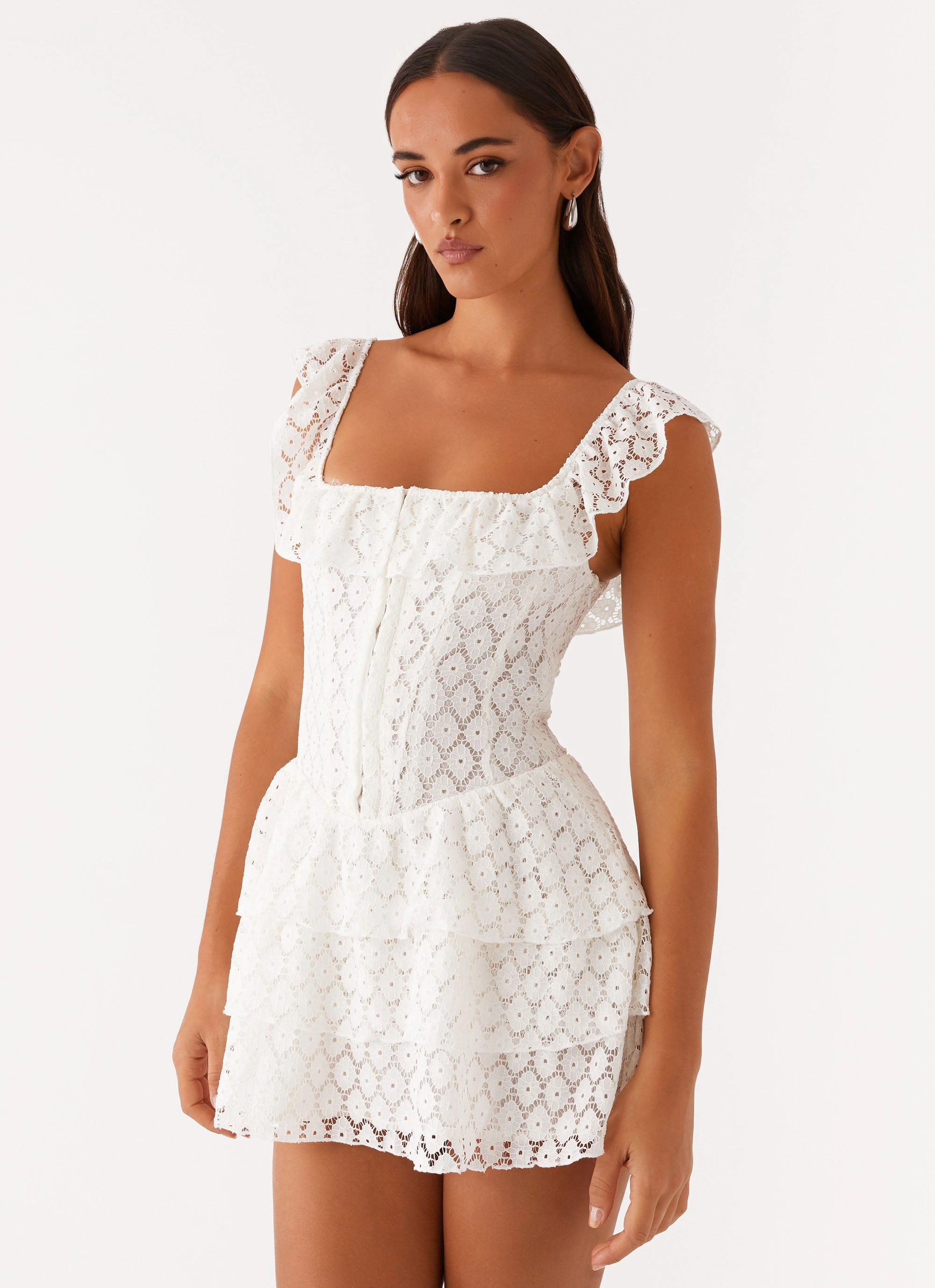 AntiStaticMaterial Paradise Dreams Corset Mini Dress - White