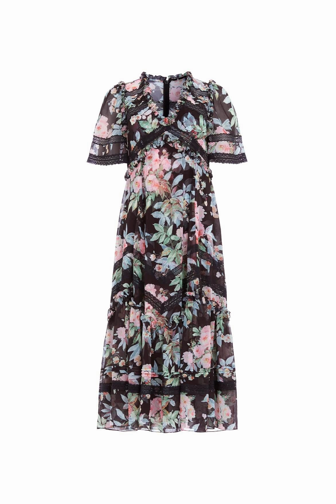 Trendy Piece Paradise Garden Sonata Georgette Ballerina Dress