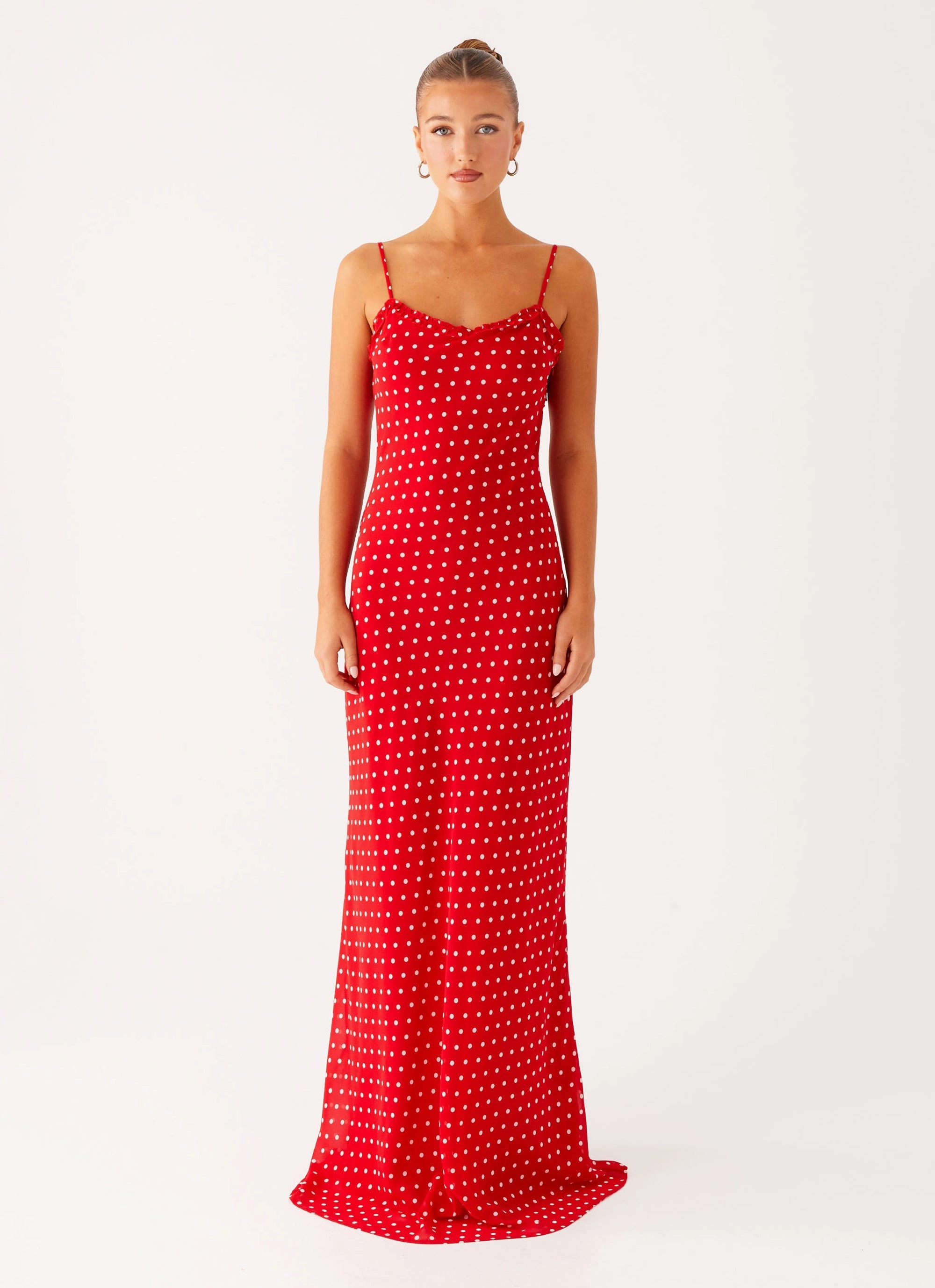 Pareo Maxi Dress - Red Polka Dot Nature Glow