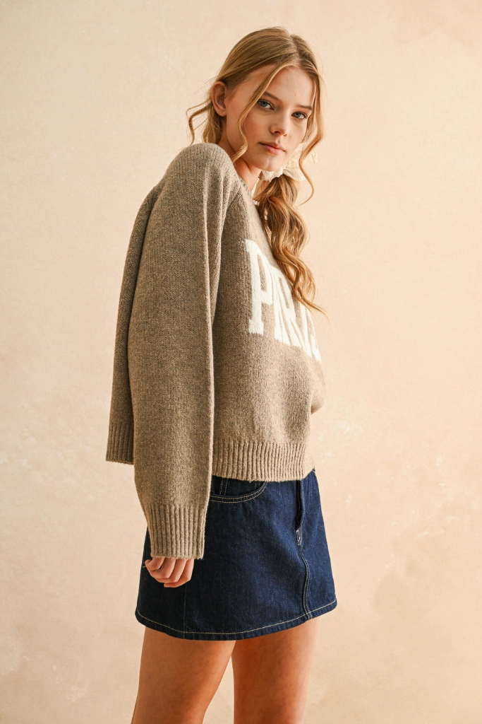 Paris Overized Sweater in Straw LowMaintenanceFabric