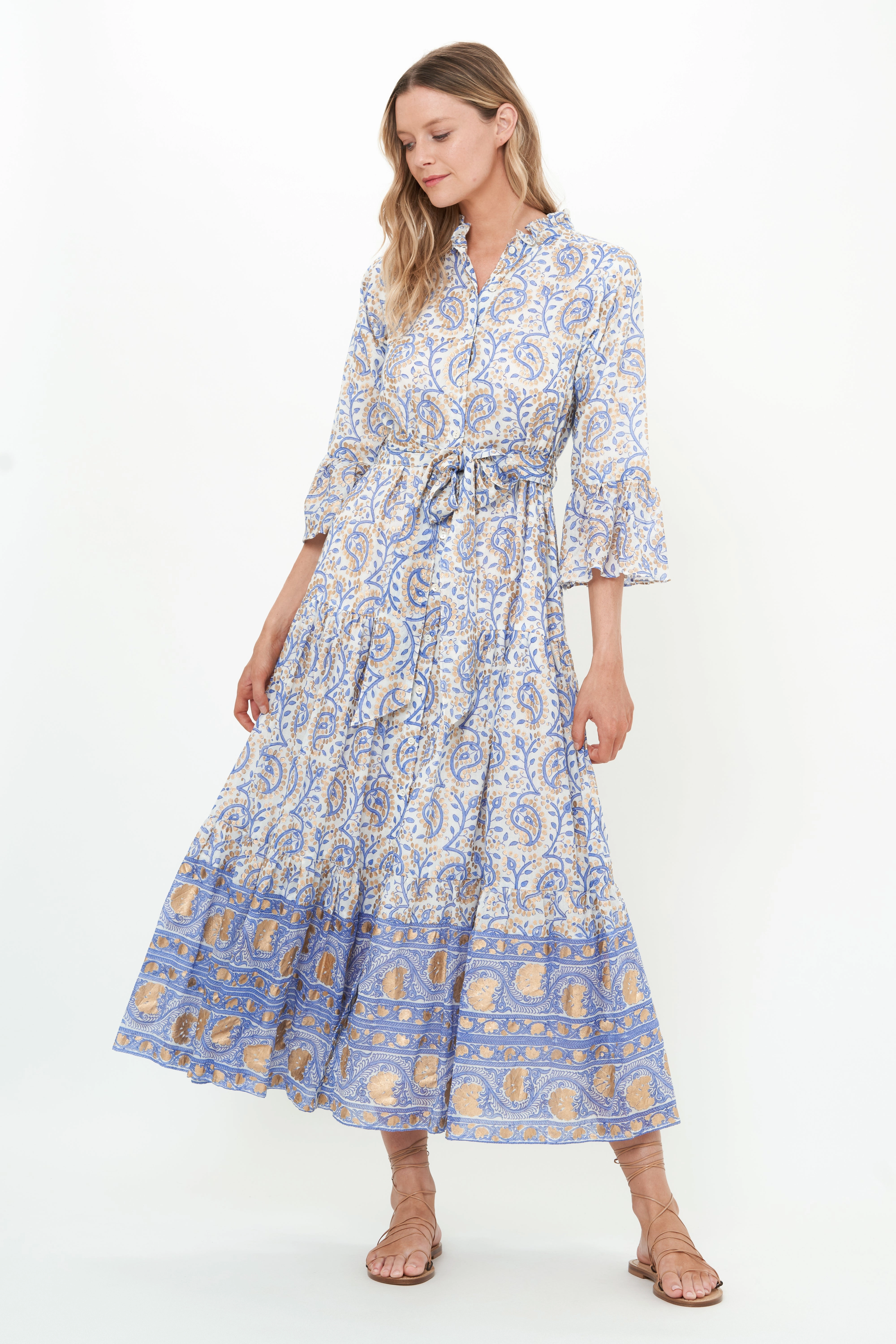 Ruffle Collar Bell Maxi Beauty Feel