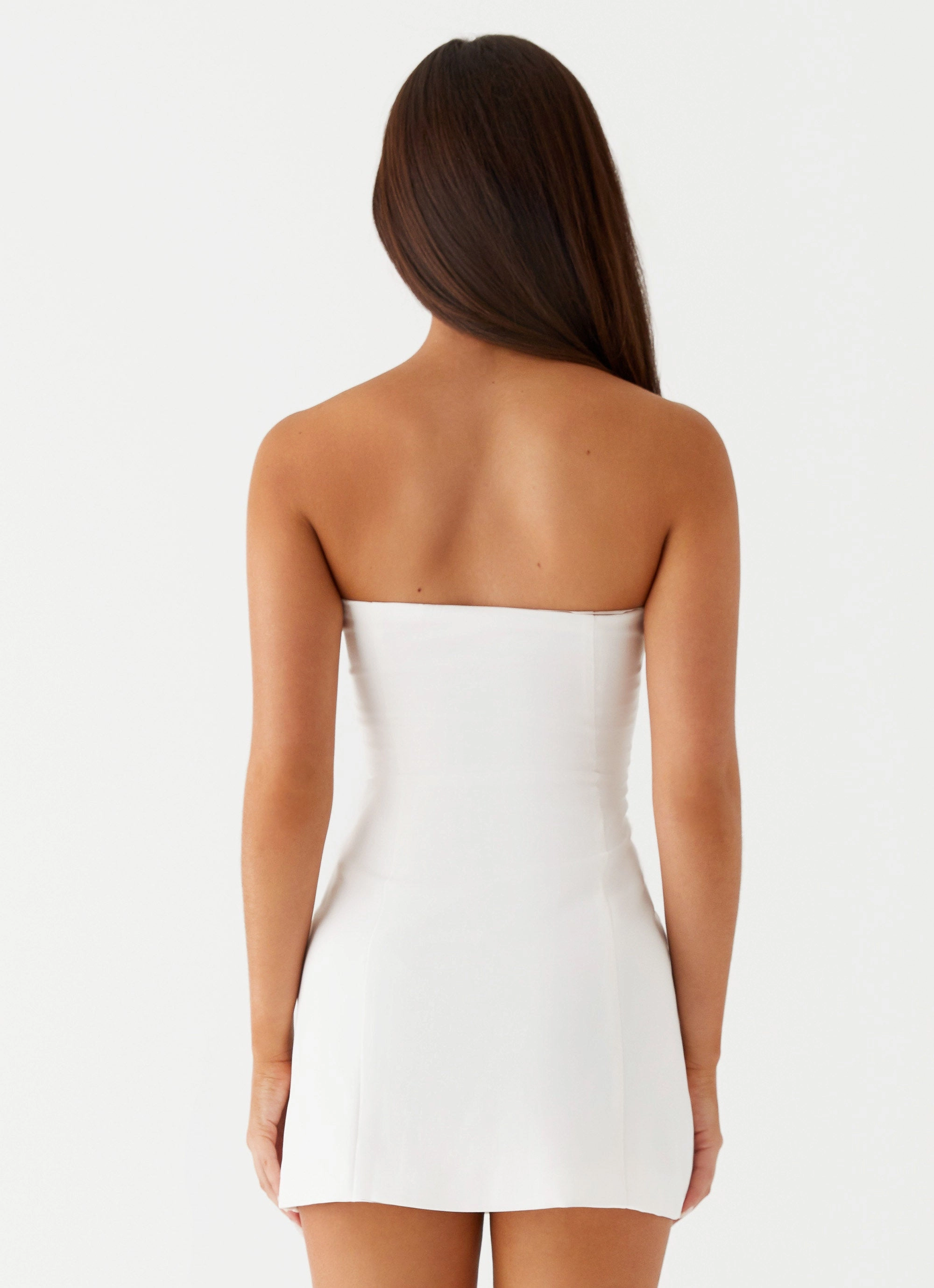 Chill Design Soft Lines Allora Strapless Mini Dress - White