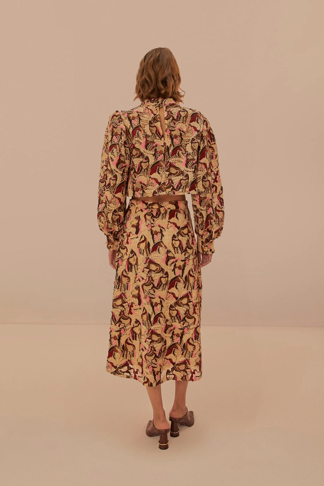 Horses Guipire Midi Skirt in Cream Relaxed Vibes All Day Comfort
