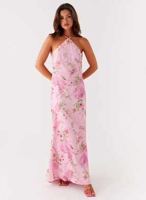 Pascal Maxi Dress - Pink Floral Print sweet moment