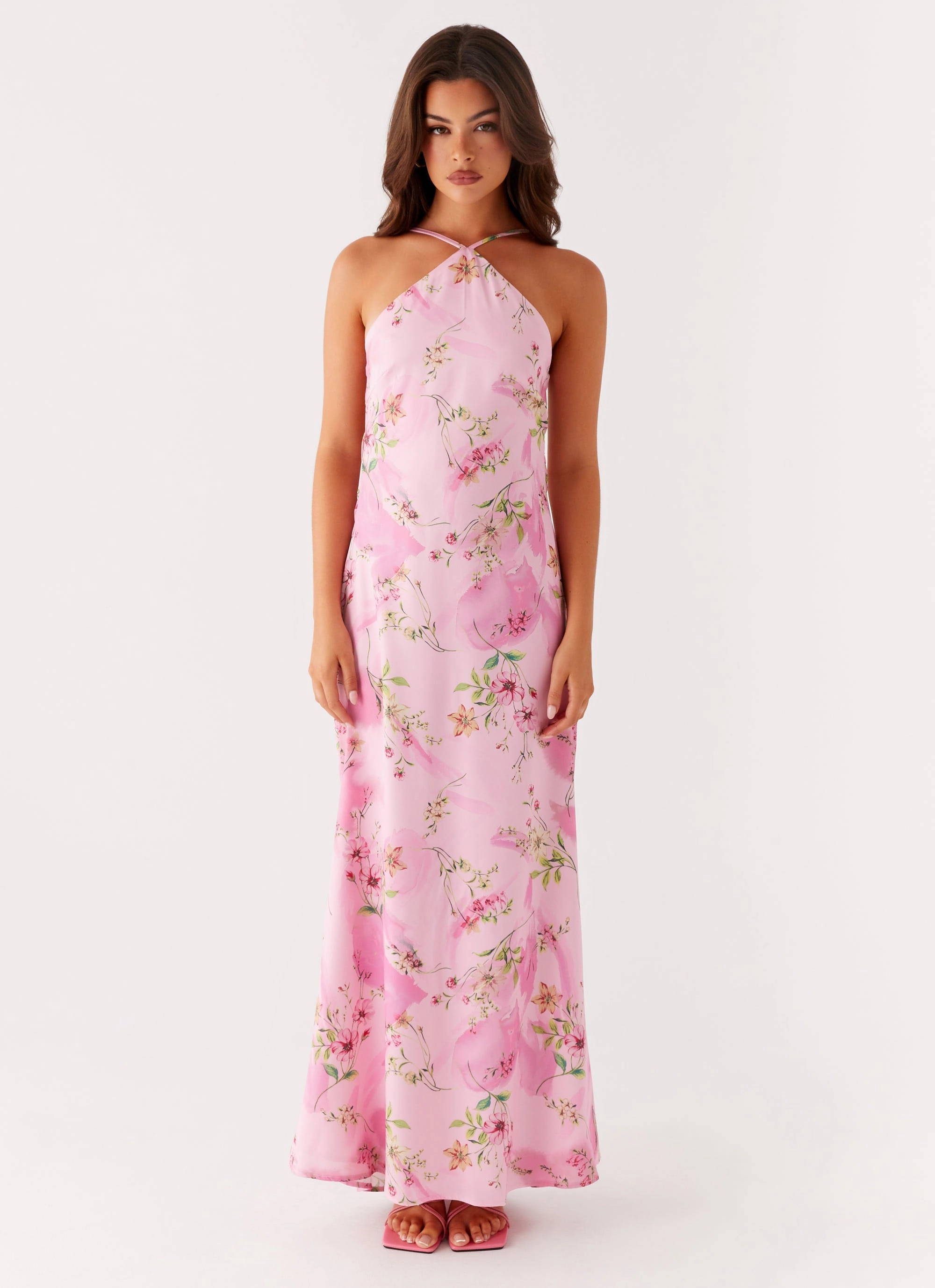 Pascal Maxi Dress - Pink Floral Print Fashionable Comfort Wear