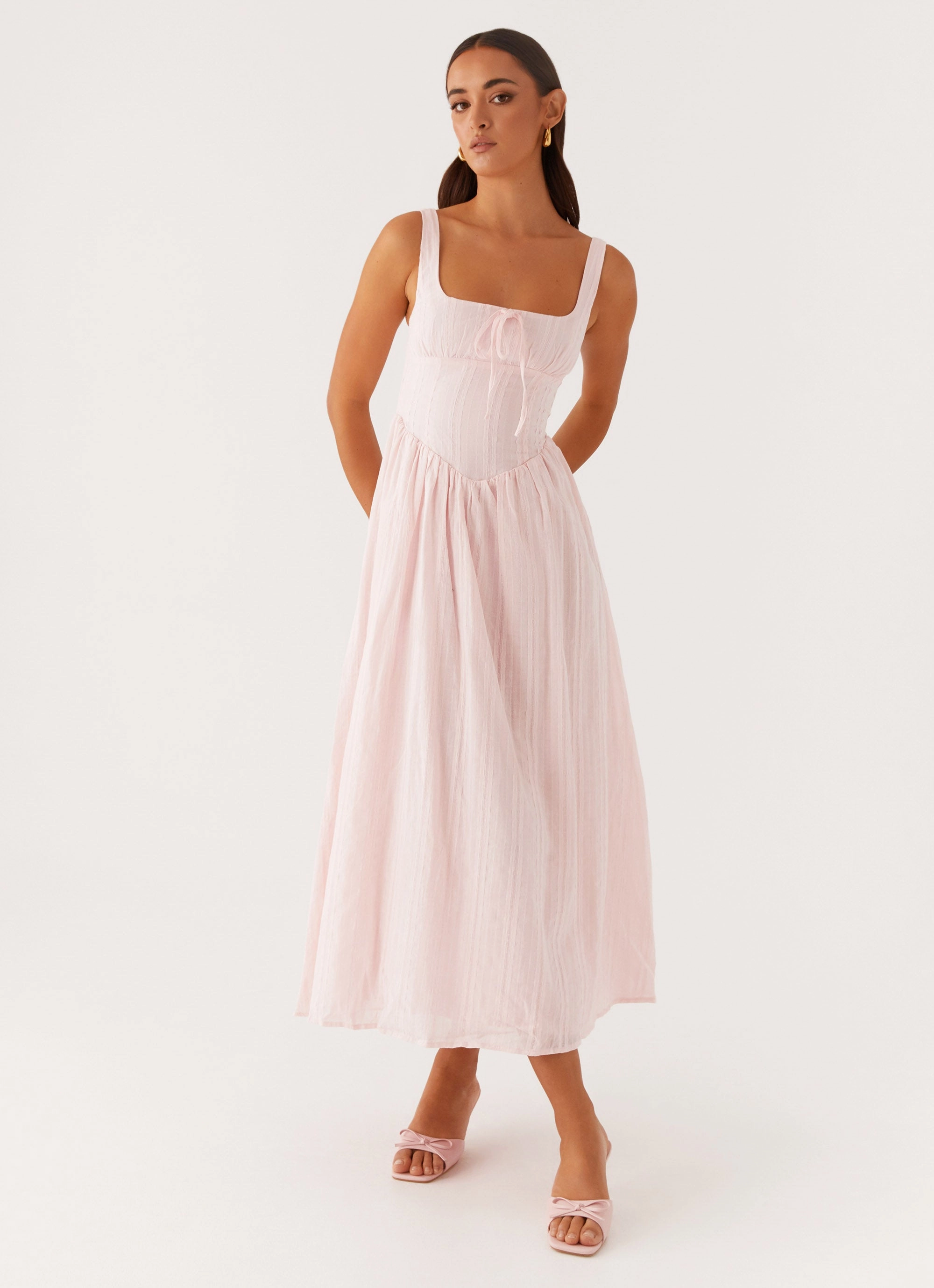 Clean Aesthetic Pascuelle Midi Dress - Pink