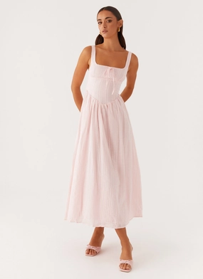 Clean Aesthetic Pascuelle Midi Dress - Pink
