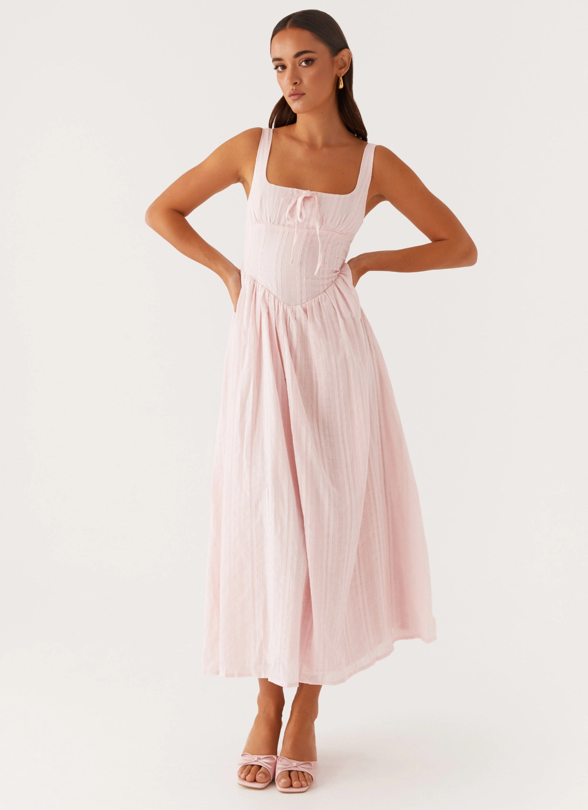 Pascuelle Midi Dress - Pink Smooth Edge Fresh Glow
