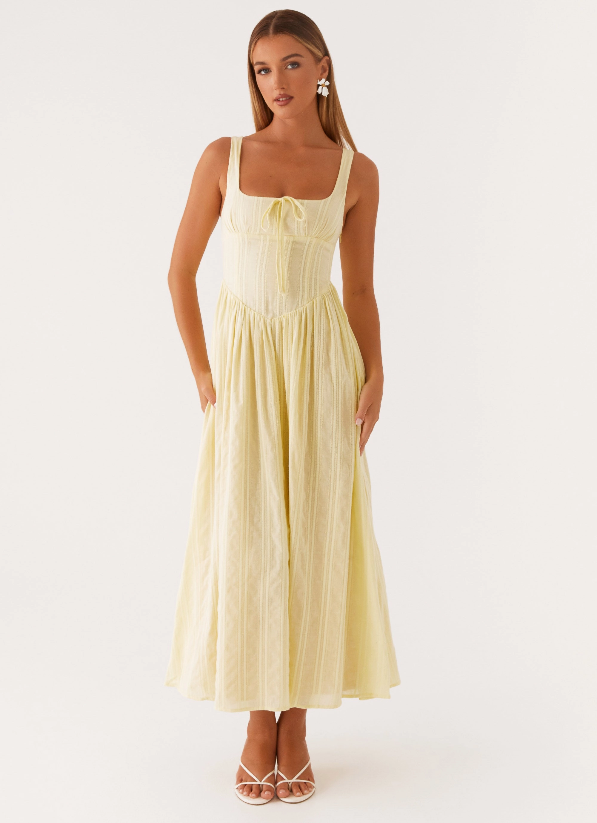 Cool Structure All Day Look Pascuelle Midi Dress - Yellow