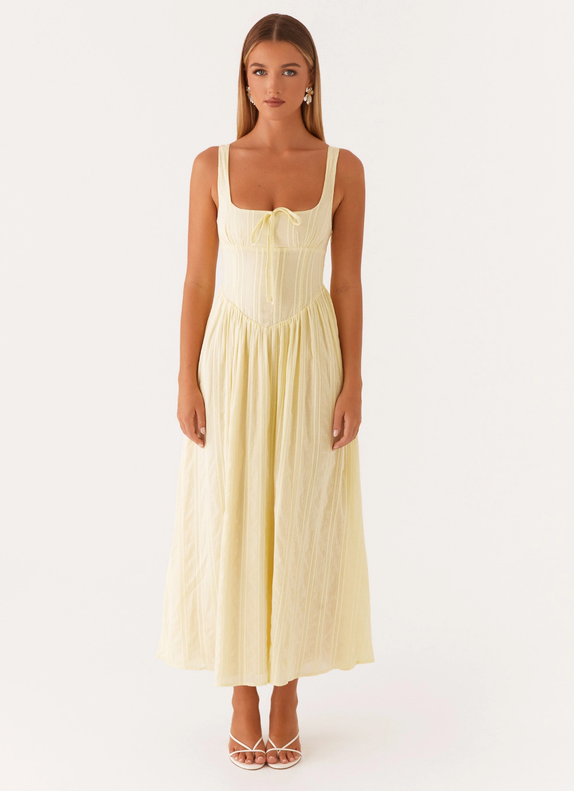 Pascuelle Midi Dress - Yellow Feminine Touch
