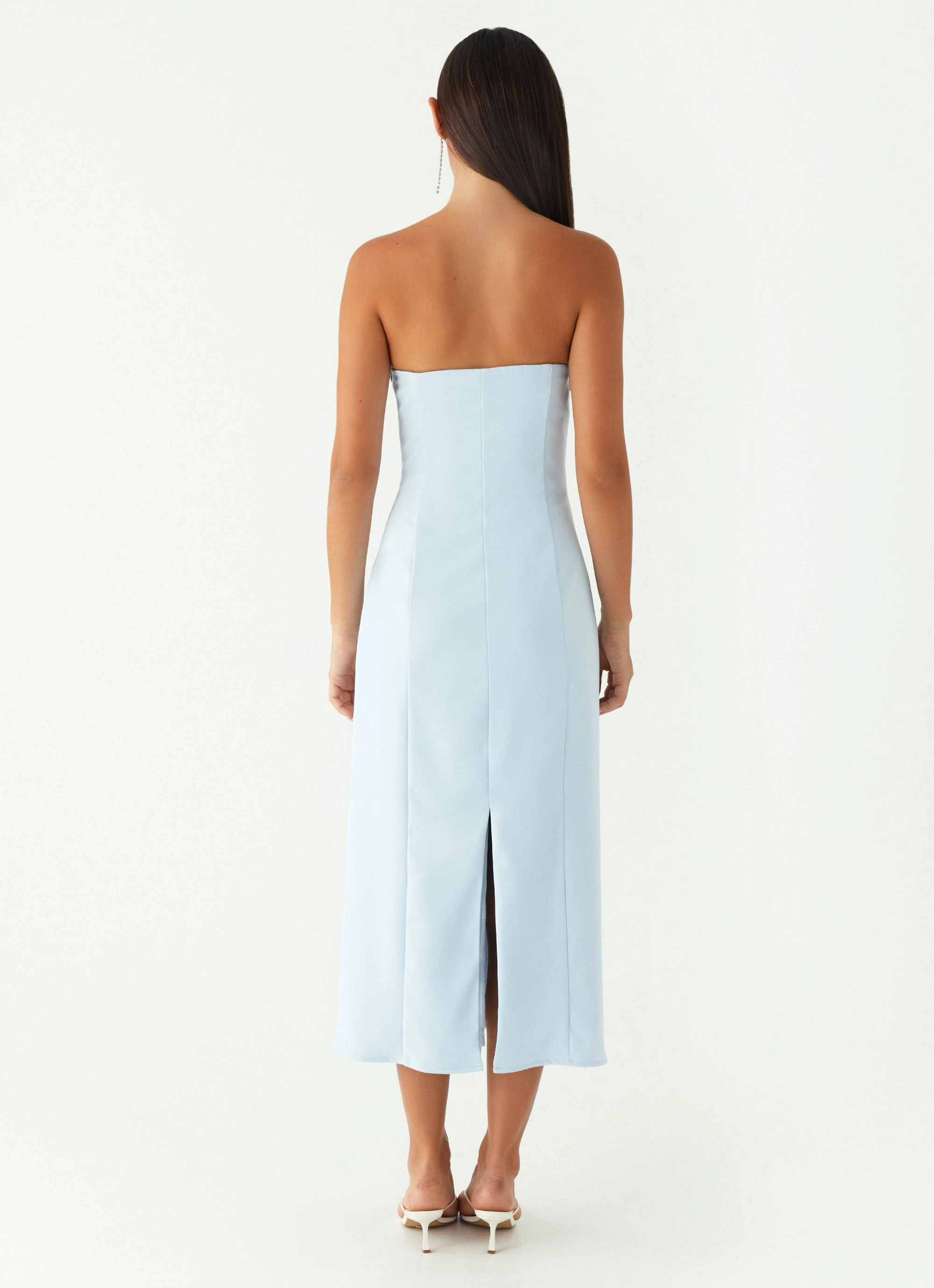 Patsie Strapless Midi Dress - Blue Perfect Look