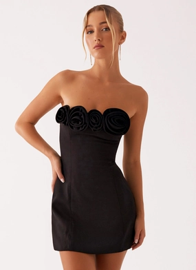 Patsie Strapless Mini Dress - Black Smart Fit Wear
