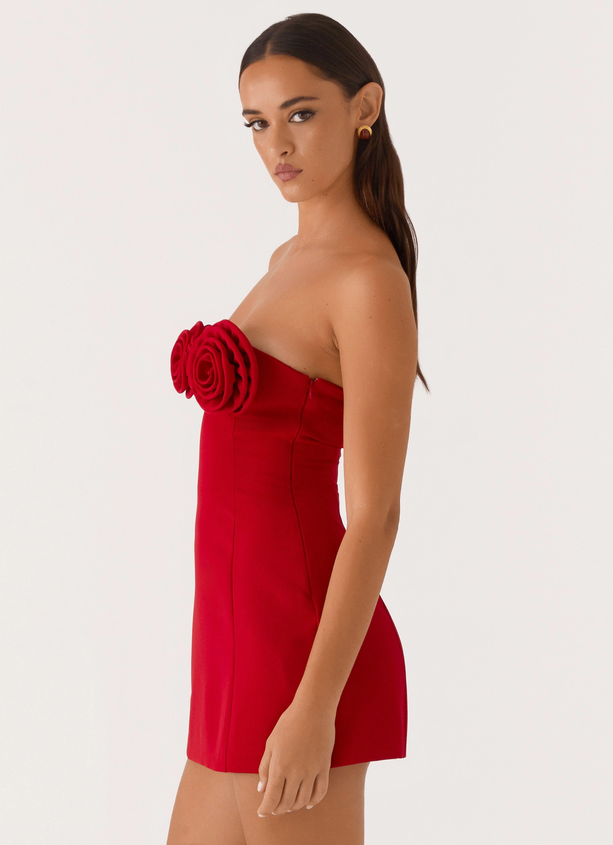 Travel-Pack Patsie Strapless Mini Dress - Red