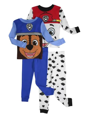 Paw Patrol Boys' 4 Piece Cotton Pajama Set