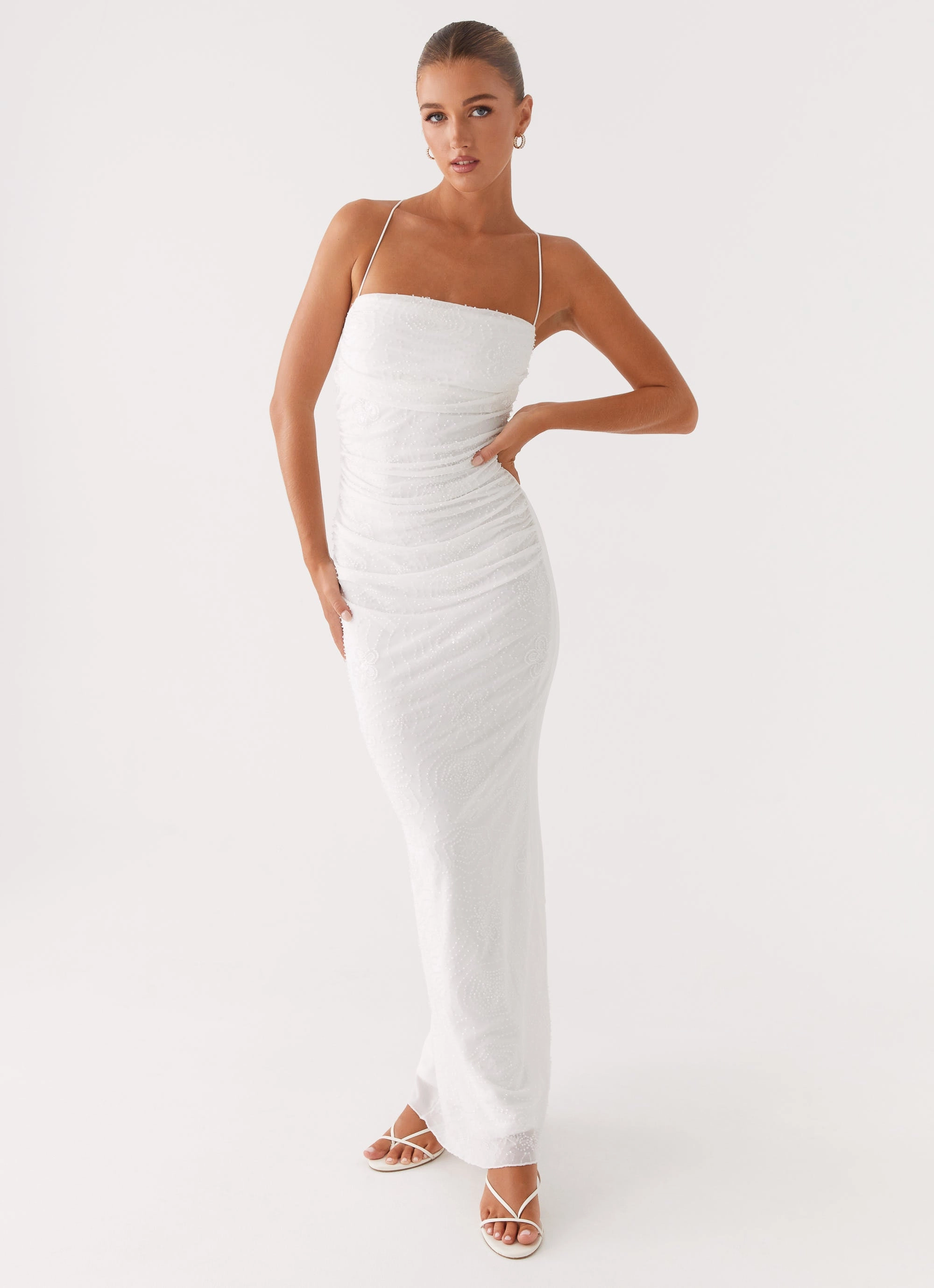 Light Appeal Pure Fit Paxton Beaded Maxi Dress - White