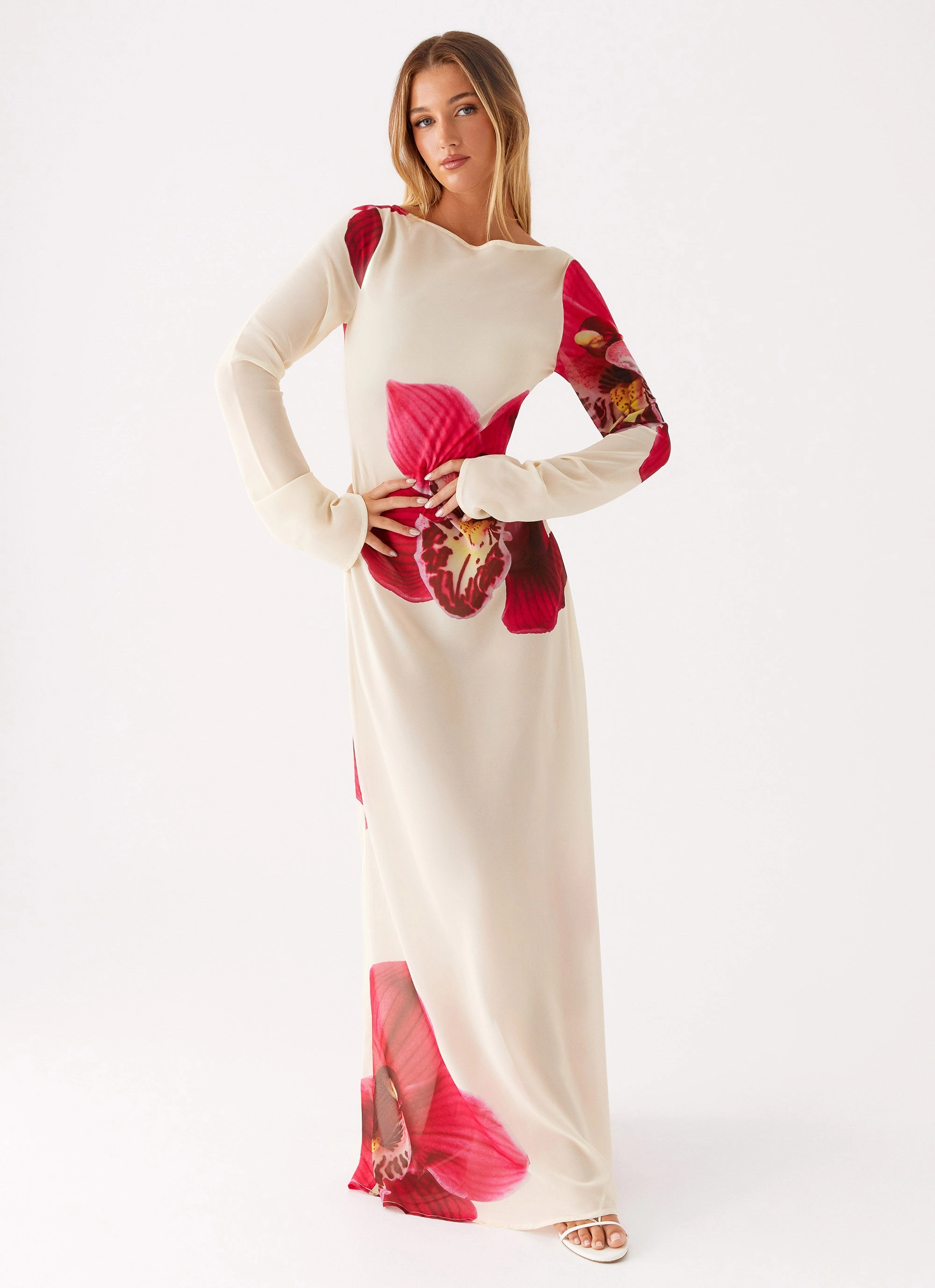 Lorde Maxi Dress - Orchid Yellow Balanced Texture